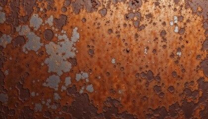 Textured rust surface with abstract patterns in warm orange and brown tones for industrial design applications 