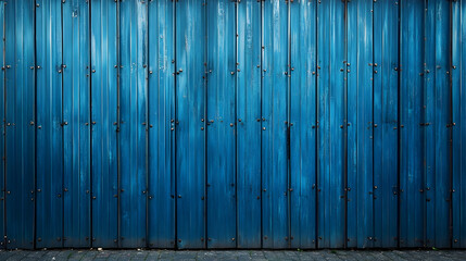 Blue Metal Garage Door.