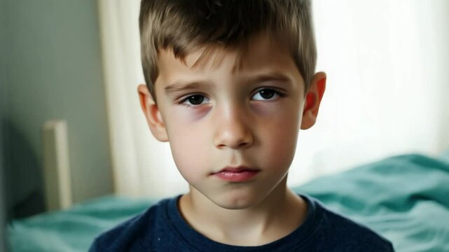 Close-up video of a teenage boy with acne, expressing self-doubt transitioning to self-acceptance in natural window light