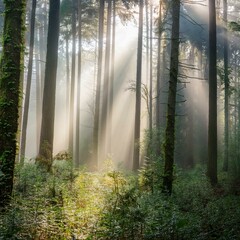 sunrise in the forest