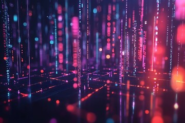 Fototapeta premium Abstract graphics of blockchain showcasing distributed networks for data storage.