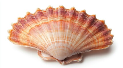Obraz premium Raw shell scallop isolated on white background full depth of field