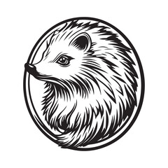 Hedgehog Mascot Logo design vector isolated on white background.