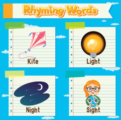 Rhyming Words Educational Illustration