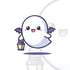 Cute Ghost with Bat Ears