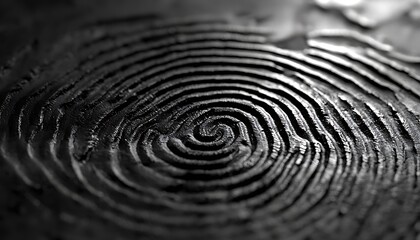 Highly detailed thumb fingerprint showcasing its unique security patterns.