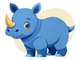 Naklejka premium Baby rhino cartoon illustration isolated on white background