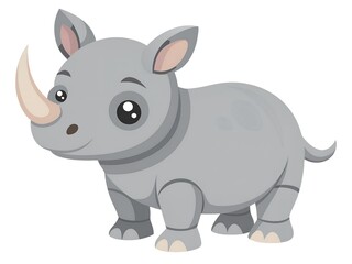 Naklejka premium Baby rhino cartoon illustration isolated on white background