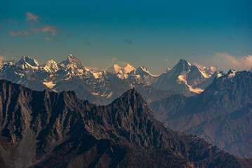 aerial view of karakorum range with k2, K2, at 8,611 metres above sea level, is the second-highest...