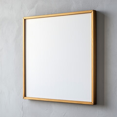 Fototapeta premium wooden photo frame mockup on gray wall, Ai generated images