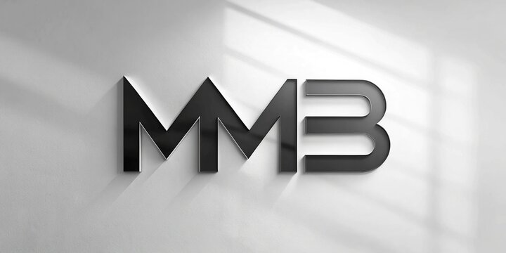 Minimalist MMB Three Letter Swoosh Logo Design for Modern Branding and Business Identity