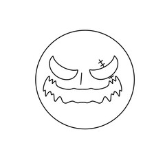 A cartoon face with a mouth that looks like it's open wide