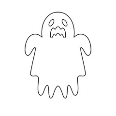 A ghostly figure with a mouth open and a look of terror on its face