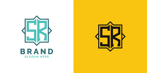 Obraz premium Modern SR Monogram Logo Design. Initial Letter SR Logo, Versatile Branding Suitable for any Brand