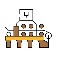 hot strip mill steel production line icon vector. hot strip mill steel production sign. isolated symbol illustration