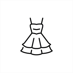 Dress icon. Simple layered dress icon with spaghetti straps for social media, app, and web design. Vector illustration