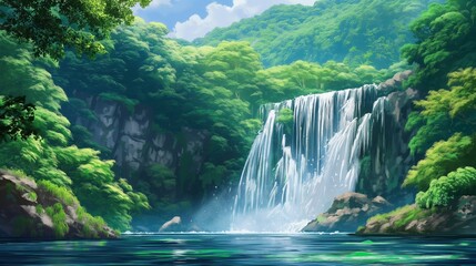 Fototapeta premium nice landscape theme for anime wallpaper