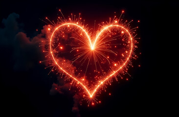 red heart fireworks