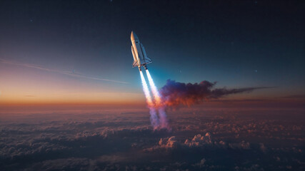 Obraz premium rocket in the sky