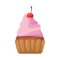delicious cupcake with cherry