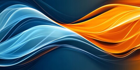  Abstract background, blue, tel and orange with waves, generative ai