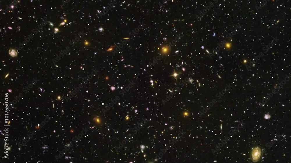 Wall mural moving through deep outer space. space exploration concept.