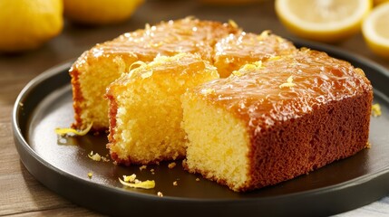 Slices of lemon cake