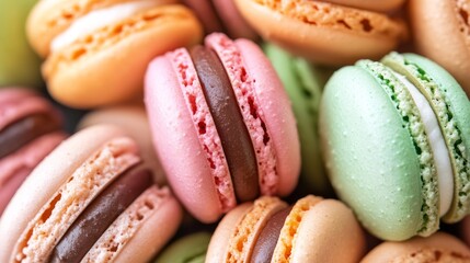Macarons close up in natural light