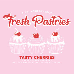 cherry cupcakes illustration with the words 