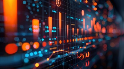 Obraz premium Dynamic Data Visualization with Colorful Graphs