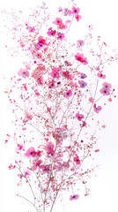 Fototapeta premium a pattern made of many very tiny wildflowers and leaves arranged at different angles. AI generative.
