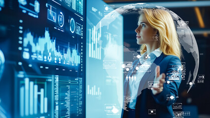 Global business intelligence dashboard with financial data visualizations