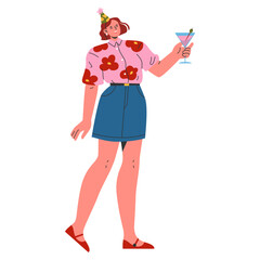 Young Businesswoman. Flat Vector Illustration