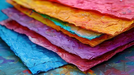 Colorful Textured Paper Stacks for Creative Projects