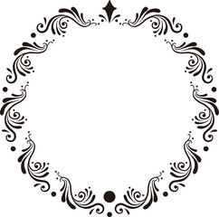 アンティーク調のエレガントなフレームイラスト