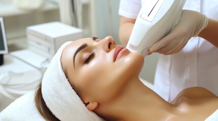 Fototapeta premium Cellulite and sagging skinradio wave lifting affects the skin the concept of beauty clinics