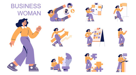 Businesswoman. Flat Vector Illustration