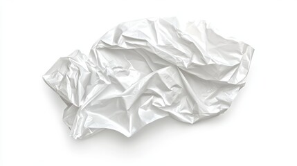 Obraz premium White crumpled plastic bag isolated on white background