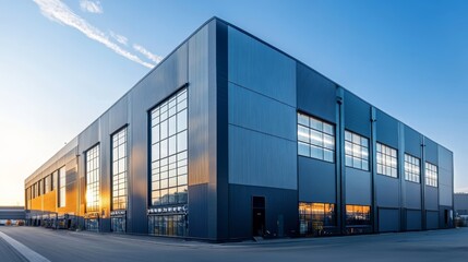 Obraz premium Large heavy factory building exterior