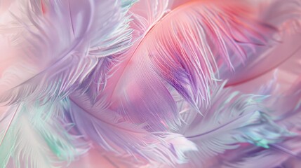 Soft Colorful Feathers with Delicate Texture