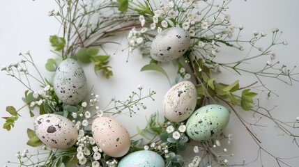 Immerse yourself in the charm of a DIY home decoration wreath, where Easter eggs and natural elements combine to create a visually stunning and environmentally conscious masterpiece.
