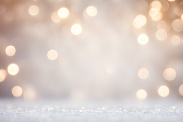 Silver christmas with bokeh lights background