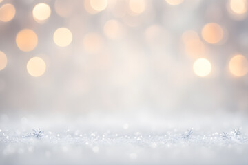 Silver christmas with bokeh lights background