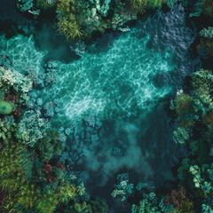 Naklejka premium tropical sea floor top view