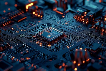 Visualization of a digital lock entwined in a circuit board, highlighting security.