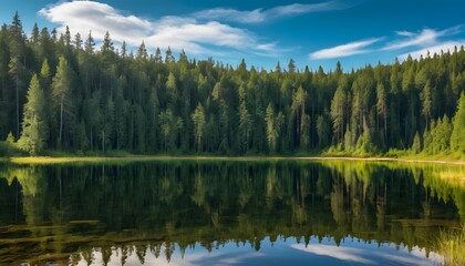 reflection of trees in the lake