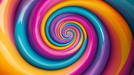 
Psychedelic spiral pattern: vibrant rainbow color whirlwind and optical illusion art