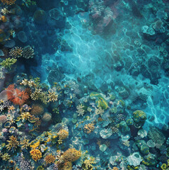 Naklejka premium tropical sea floor top view