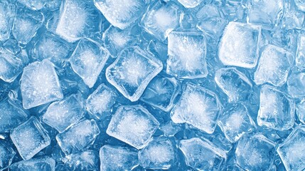 Closeup of Shiny Ice Cubes Texture Background   Abstract Cold Design