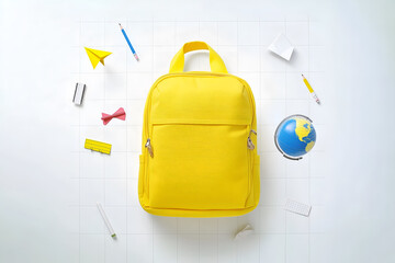 A graphic illustration of a school backpack for the new school year